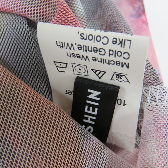 Shein Abstract Renaissance Off Shoulder Long Sleeve Mesh Top Funky Sexy Small - Picture 4 of 8